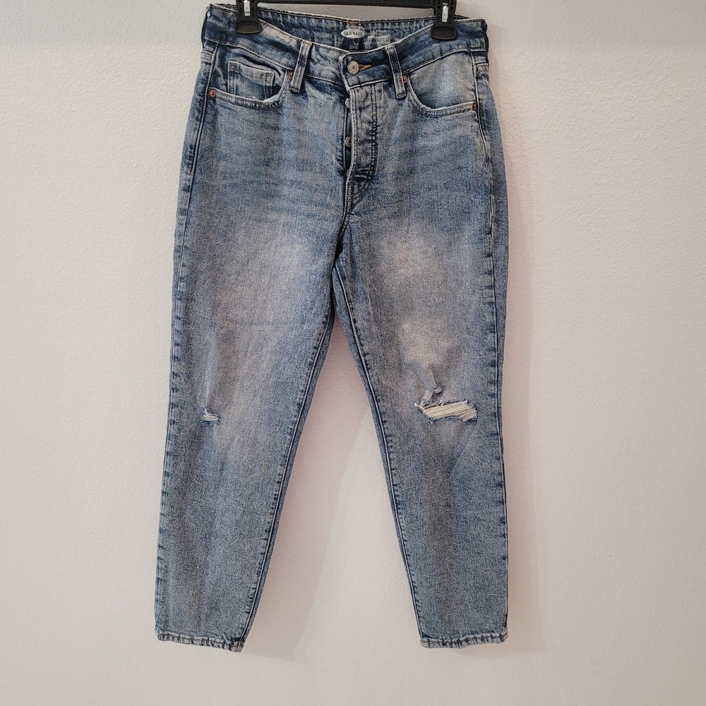 Old Navy O.G Straight High Rise Classic Blue Denim Jeans Size 6 - Picture 2 of 14